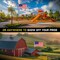 G128 Combo Pack: 16 Ft Telescoping Aluminum Flagpole (Black) & American USA Flag 2.5x4 Ft, ToughWeave Series Embroidered 210D Polyester | Pole with Flag Included